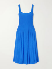 Ellison pleated knitted stretch-jersey midi dress
