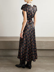 Coraline floral-print satin midi dress