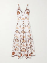 Lorina broderie anglaise cotton-blend midi dress