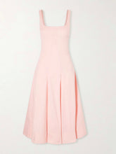 Willow pleated cotton-blend midi dress