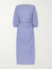 Checked cotton midi dress