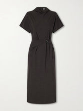 Wrapped jersey midi dress