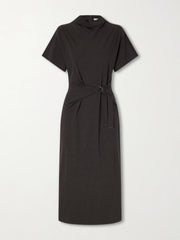 Wrapped jersey midi dress