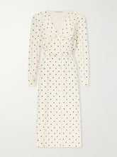 Belted polka-dot silk-crepe midi dress