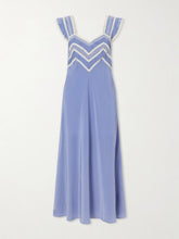 Bailee crochet-trimmed silk-crepe de chine midi dress
