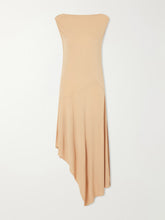 Asymmetrical jersey-crepe midi dress