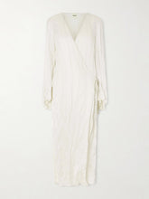 Rommi crinkled-voile midi wrap dress