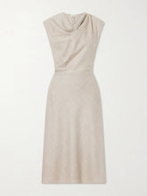 Draped virgin wool midi dress