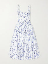 Elita belted floral-print cotton-poplin midi dress