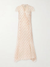Meera wrap-effect floral-print silk-organza midi dress