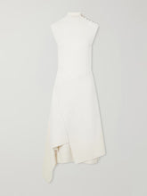 Draped wool-blend turtleneck midi dress