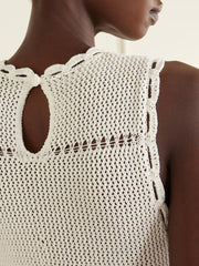 Crocheted cotton midi dress