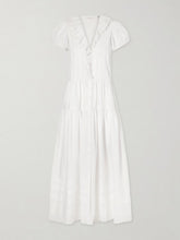 Eliette ruffled brodeire anglaise-trimmed organic cotton midi dress