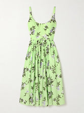 Eglantine belted gathered floral-print cotton-poplin midi dress