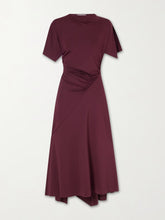 Draped satin-jersey midi dress