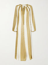 Mahon splice striped mesh midi dress