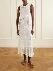 Crocheted cotton midi dress
