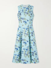 Floral-print faille midi dress