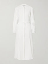 Lydia belted linen midi dress