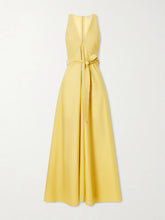 Belted cotton-blend midi dress