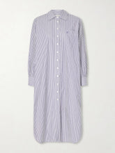 Stella striped cotton-poplin midi shirt dress