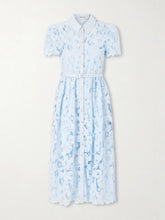 Embroidered guipure lace midi dress