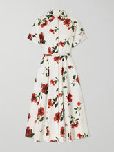 Floral-print cotton-poplin midi dress