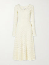 Avril pointelle-knit cotton midi dress