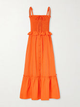 Alberica ruffled tiered shirred cotton-poplin midi dress