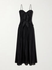 Aster cutout gathered silk-chiffon midi dress