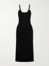 Ruched stretch-jersey midi dress