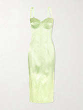 Satin bustier midi dress
