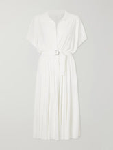Belted jersey midi dress