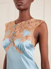 Marcelle lace-trimmed silk-satin midi dress