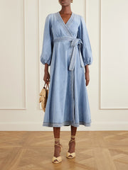 Indra denim midi dress