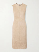 Eva paneled suede midi dress