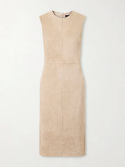 Eva paneled suede midi dress