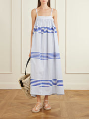 Eda striped cotton-gauze midi dress