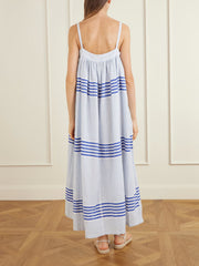 Eda striped cotton-gauze midi dress
