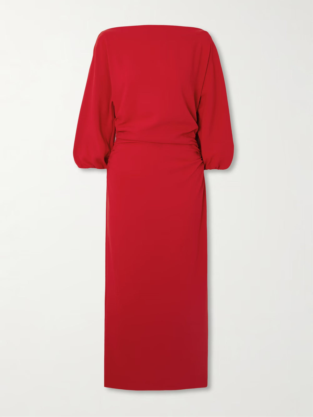 Ezra ruched crepe midi dress