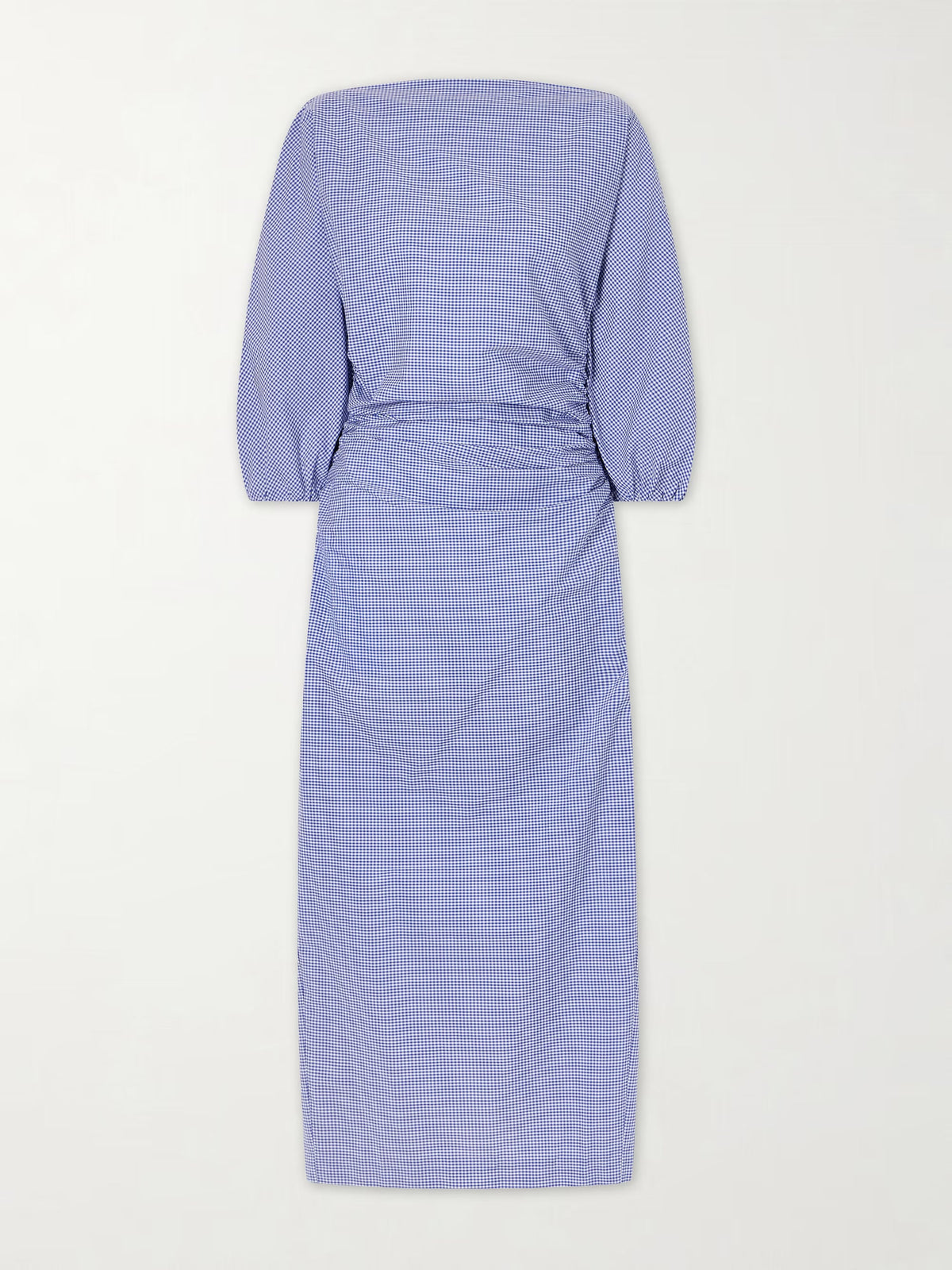 Checked cotton midi dress
