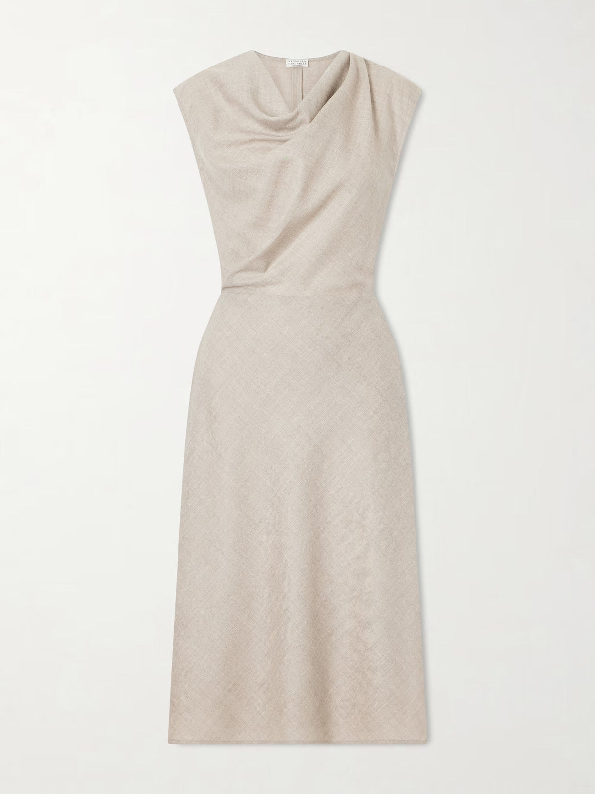 Draped virgin wool midi dress