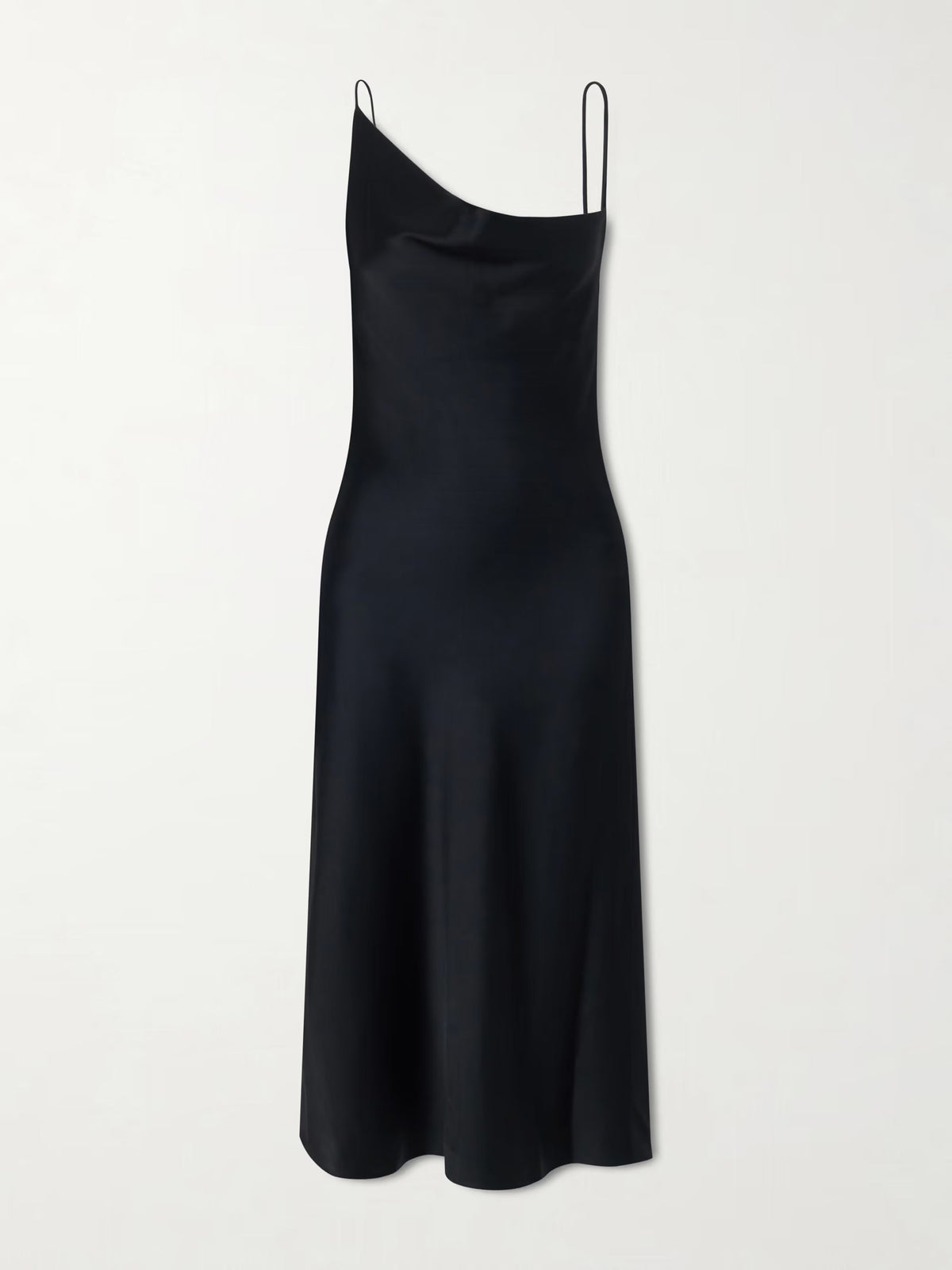 Asymmetric satin midi dress