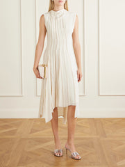 Pleated cady midi dress