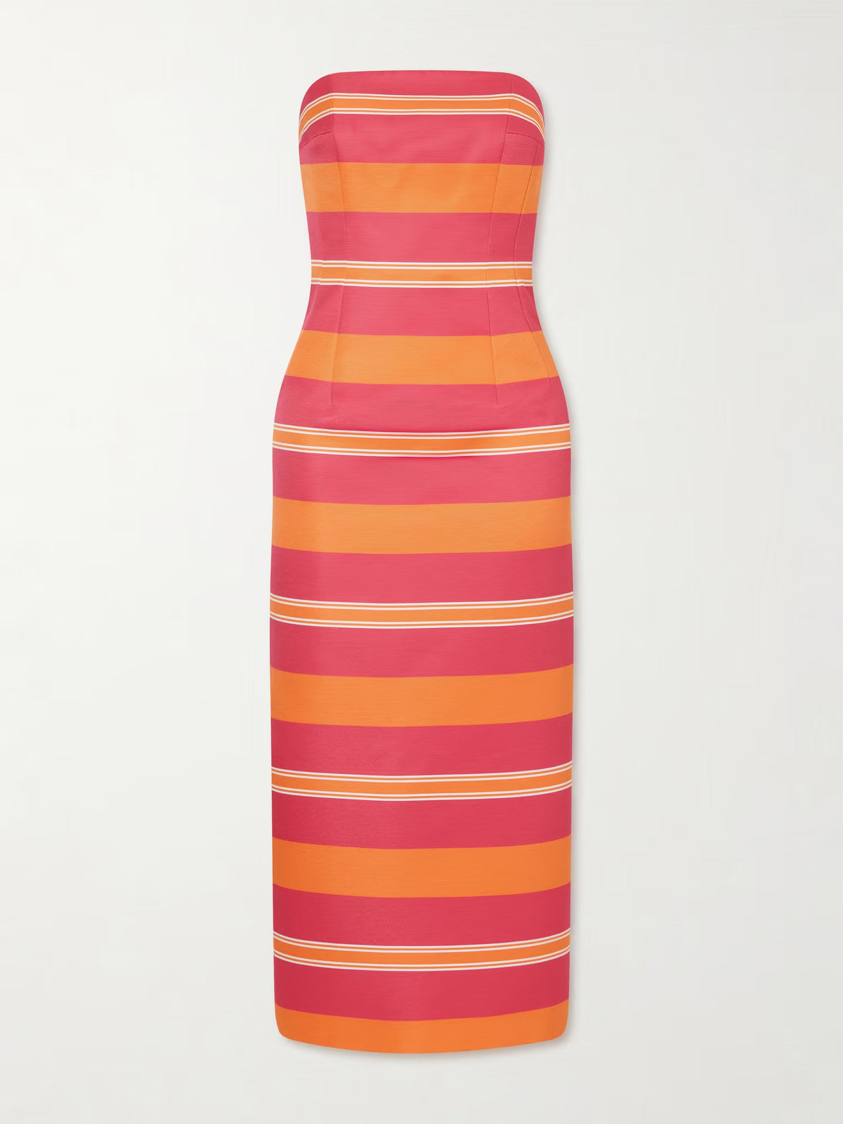 Manolo Blahnik Leila striped taffeta-faille midi dress