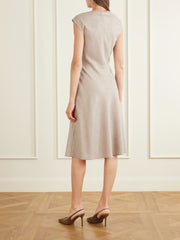 Draped virgin wool midi dress