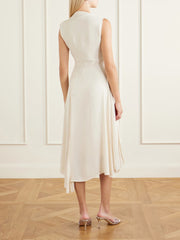 Pleated cady midi dress