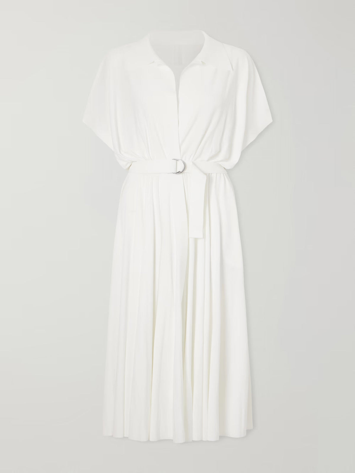 Belted jersey midi dress