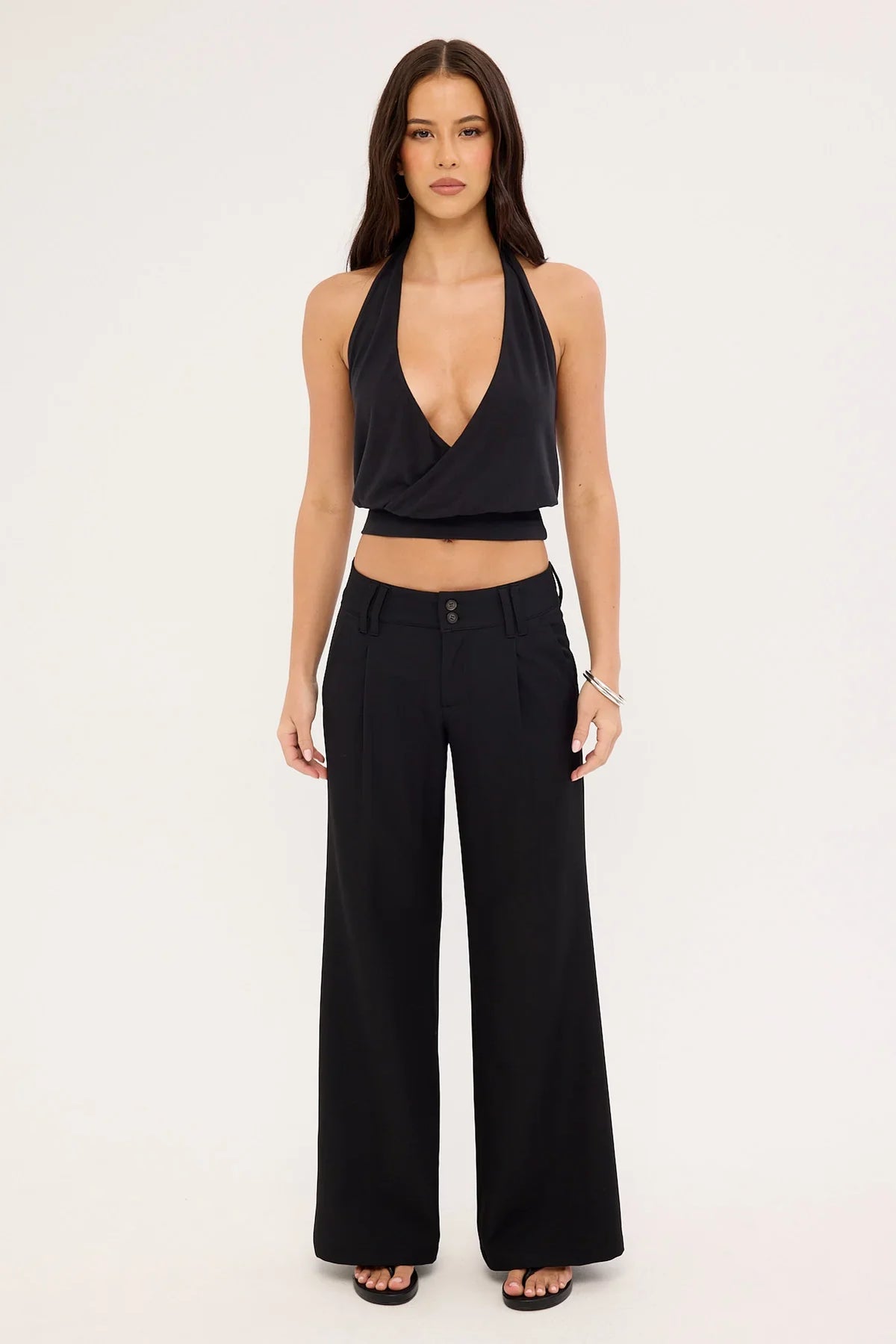 Rusty Beverley Low Rise Suit Pant Black